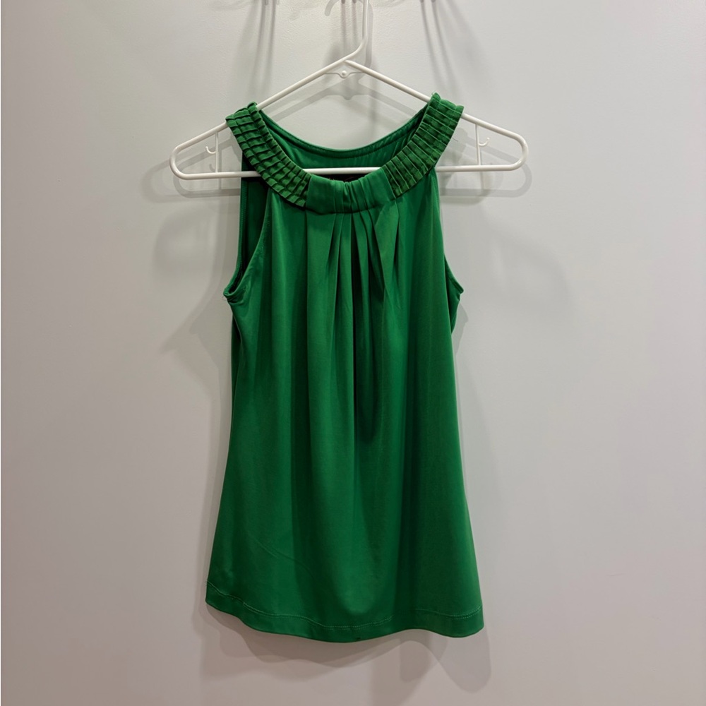 The Limited Vibrant Green Pleated Blouse